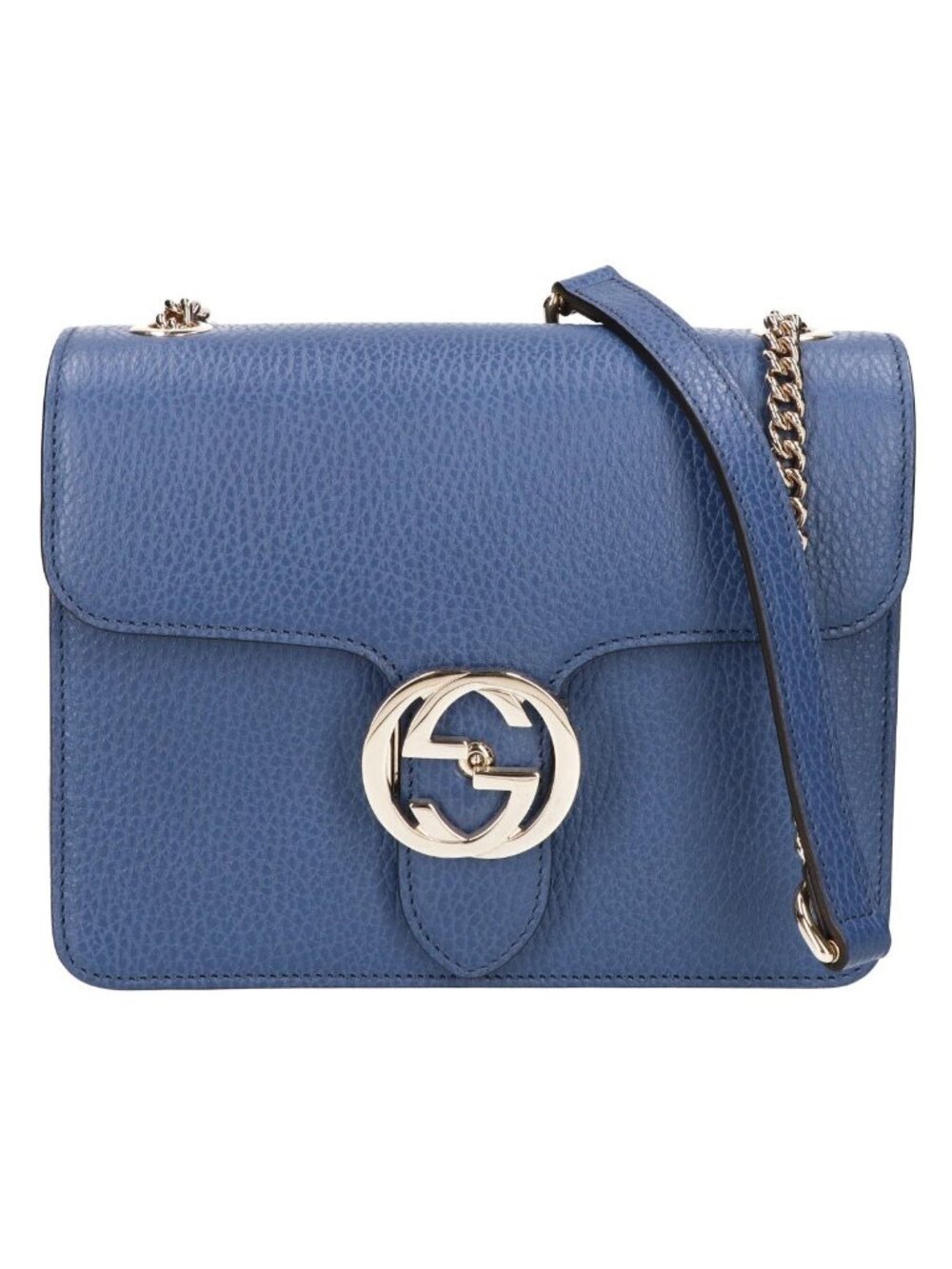 Gucci Grain Calf Leather Interlocking G Chain Shoulder Bag